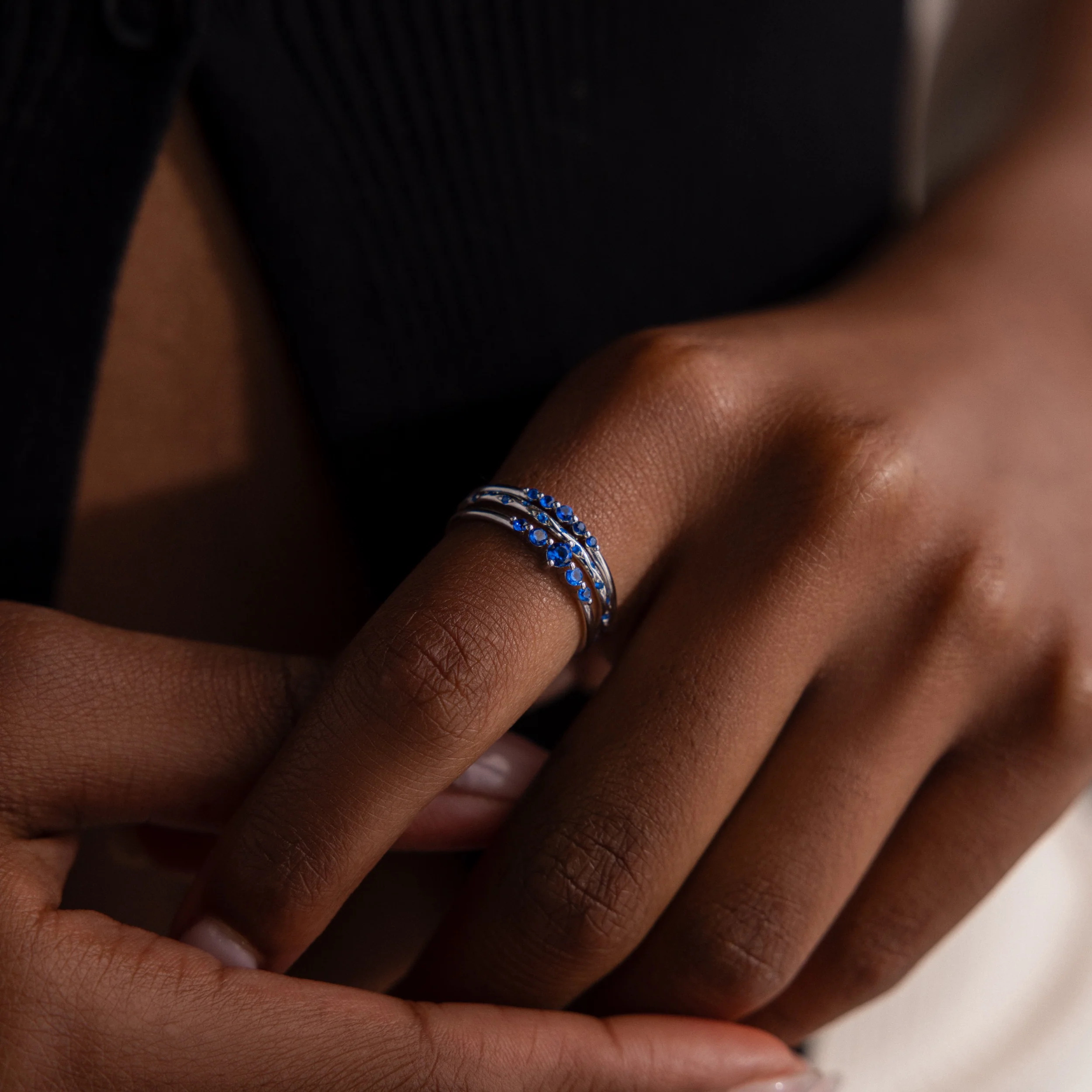 Sapphire Stacking Ring Set - Image 6