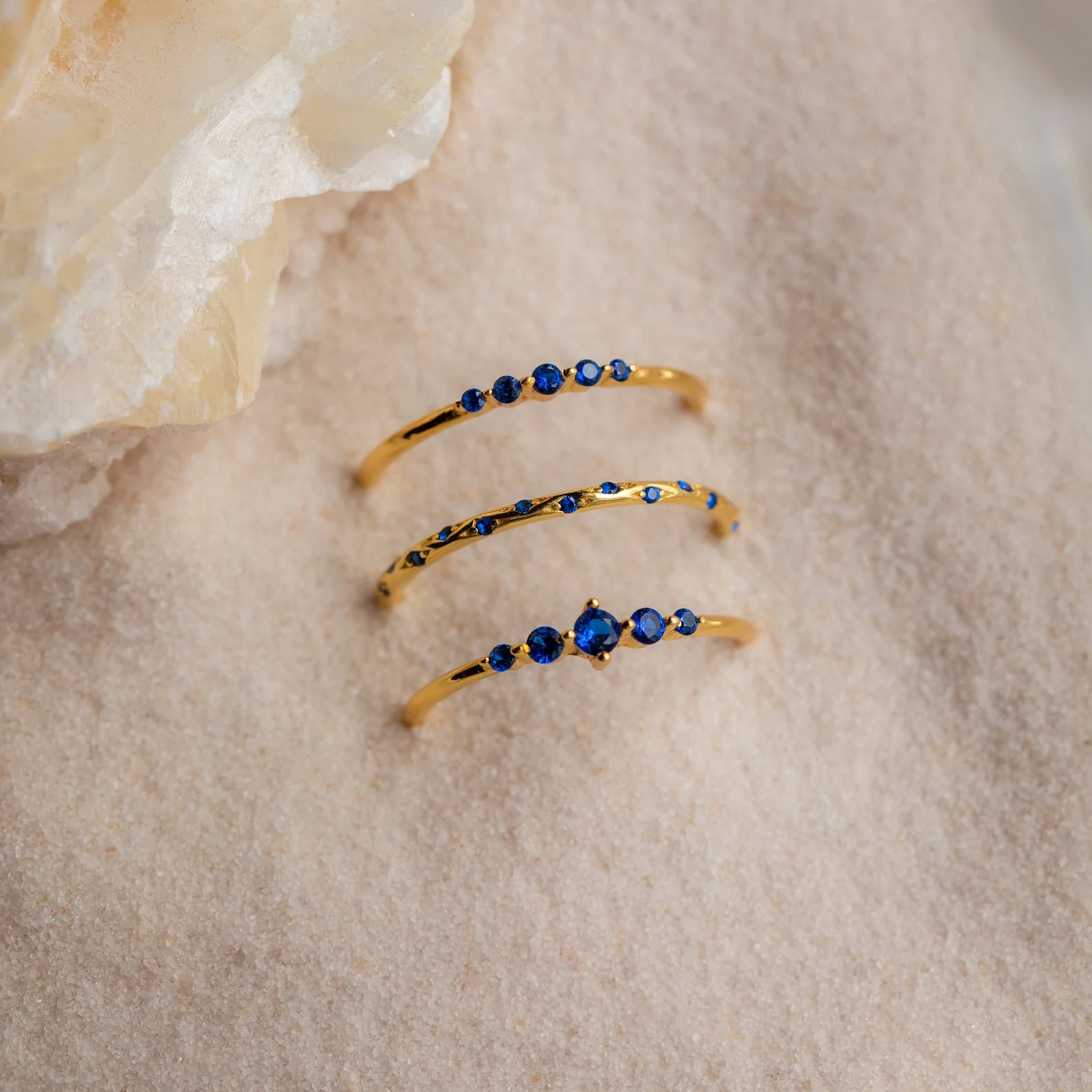 Sapphire Stacking Ring Set - Image 7