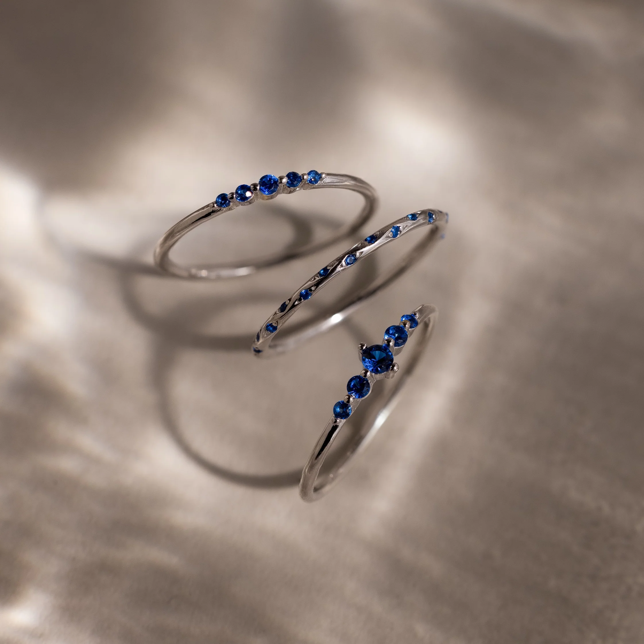 Sapphire Stacking Ring Set - Image 9