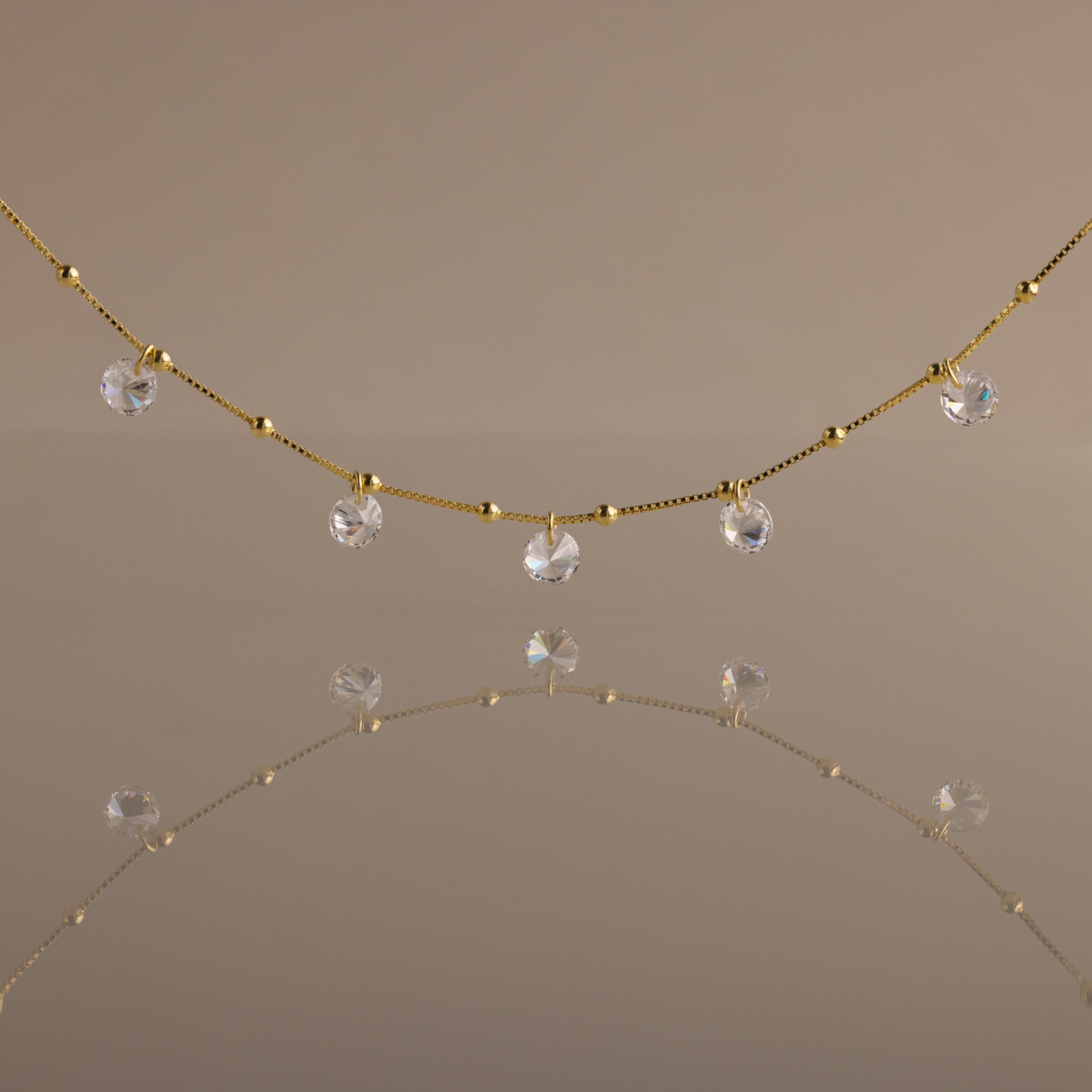 Satellite Diamond Necklace in 18K Gold - Image 7
