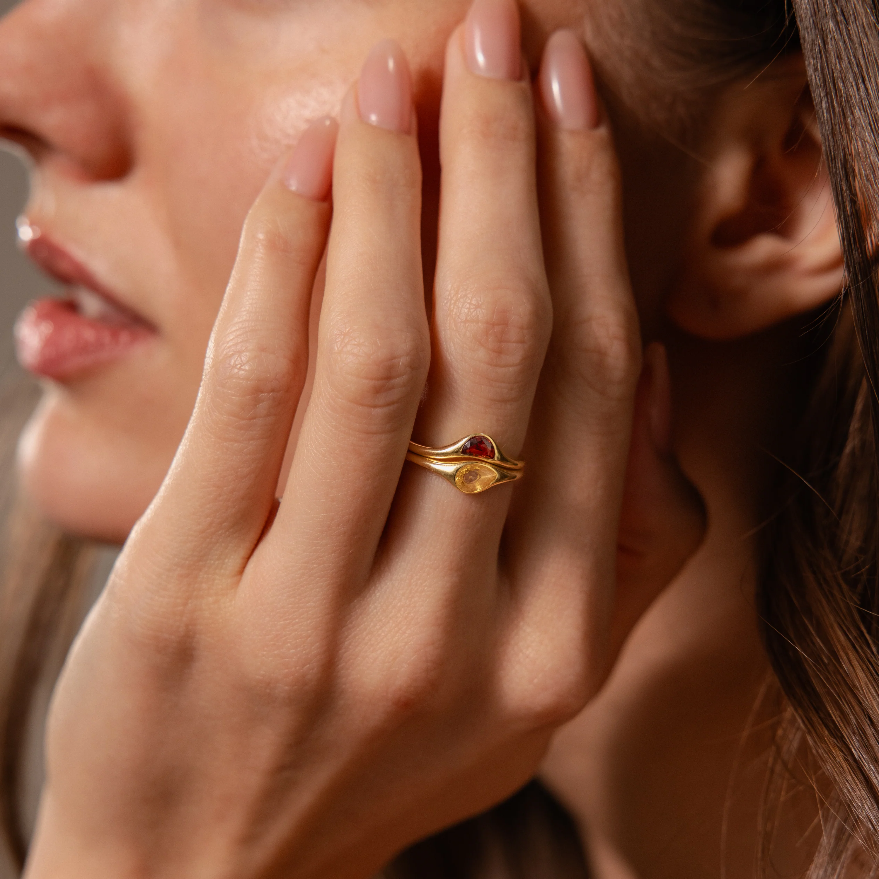 Sculpted Toi et Moi Ring Set - Image 2