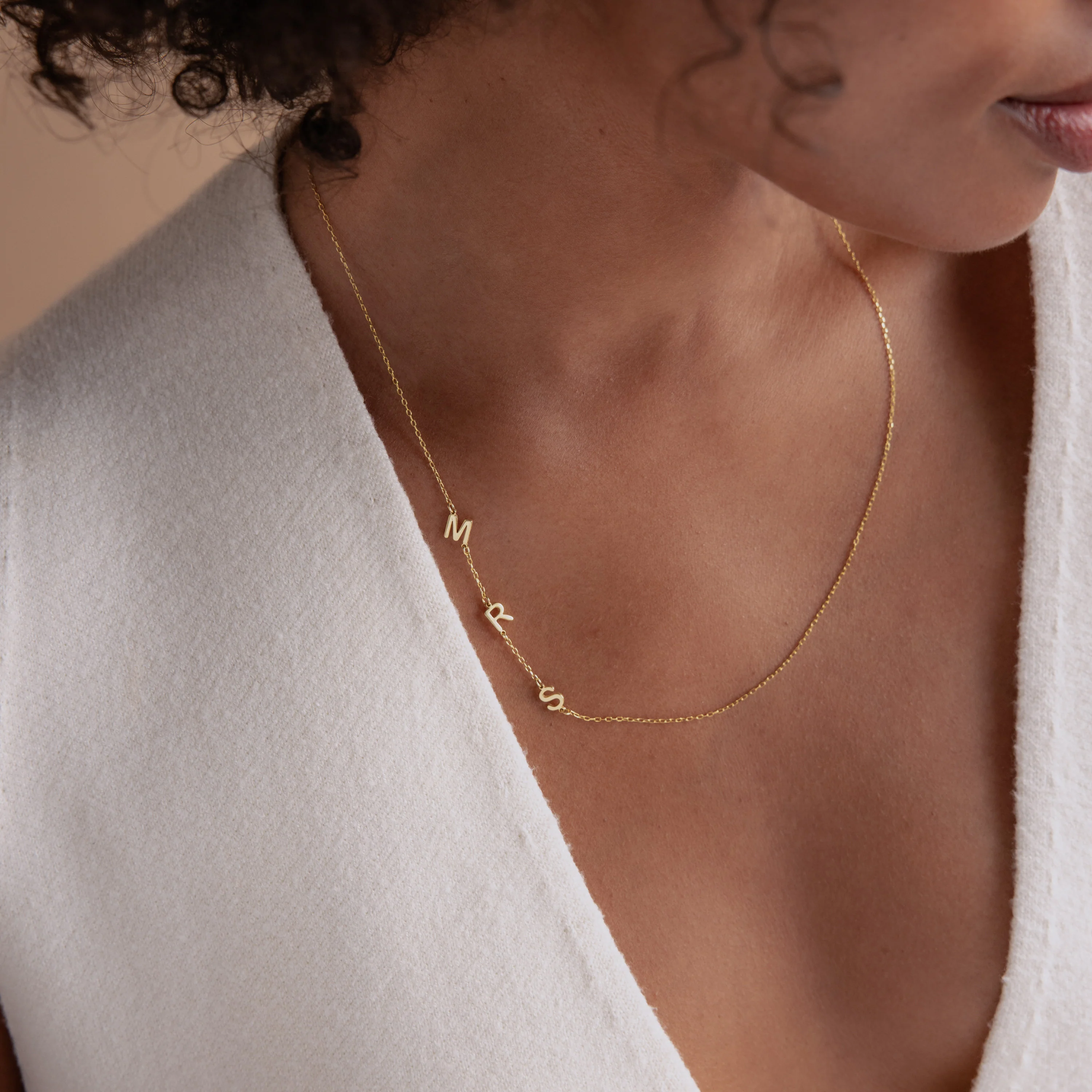 Sideways Initial Necklace - Image 4