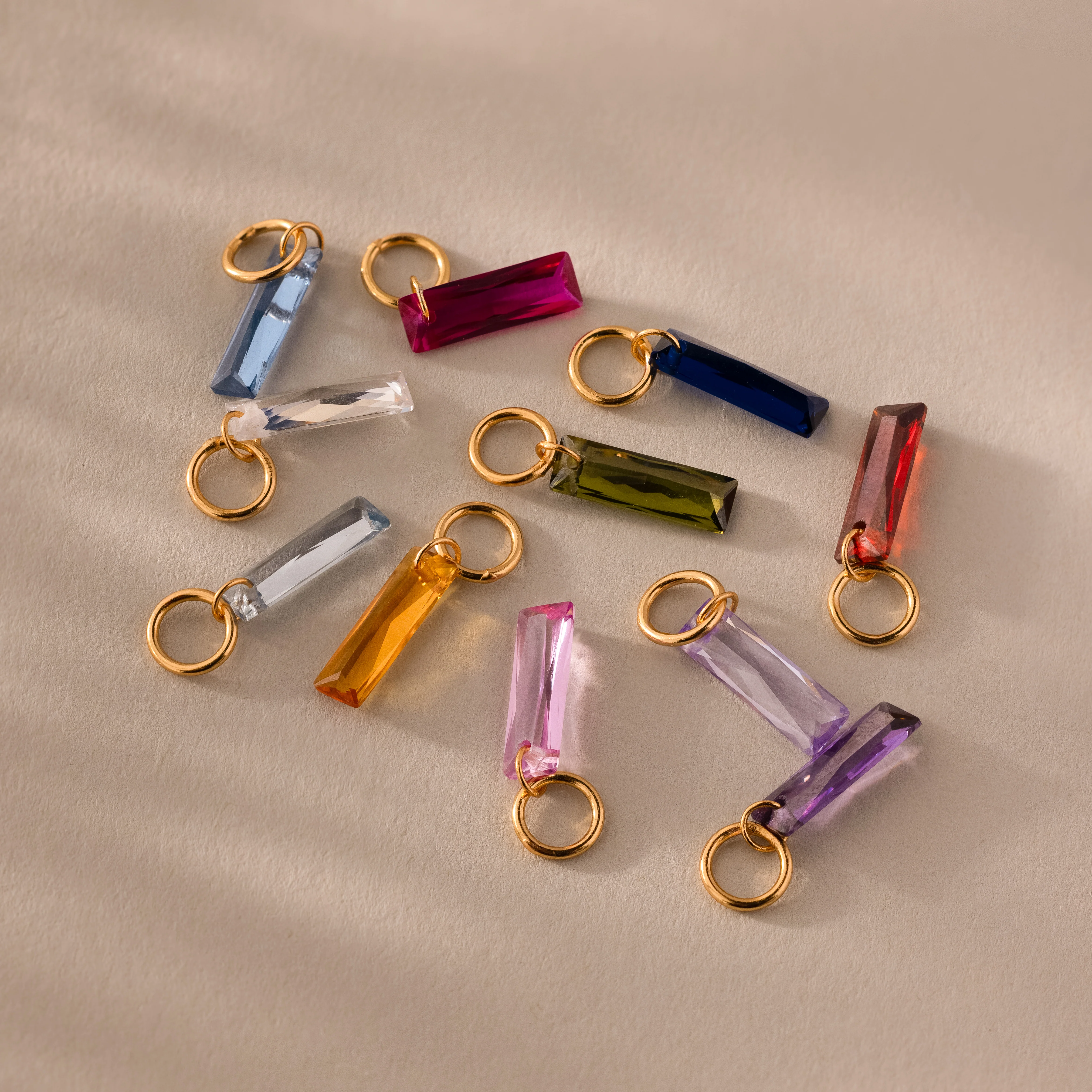 Skinny Baguette Birthstone Charm - Image 2