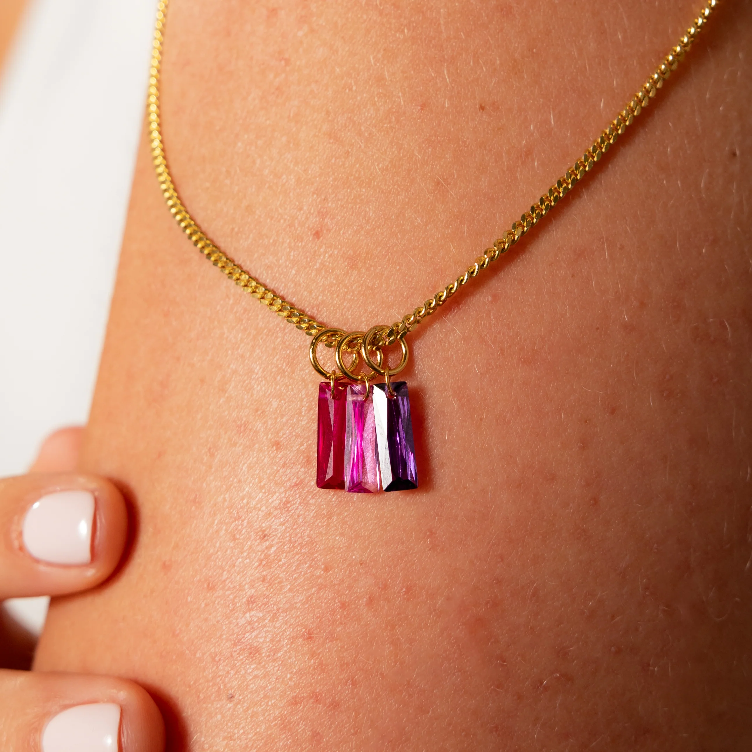 Skinny Baguette Birthstone Charm - Image 3