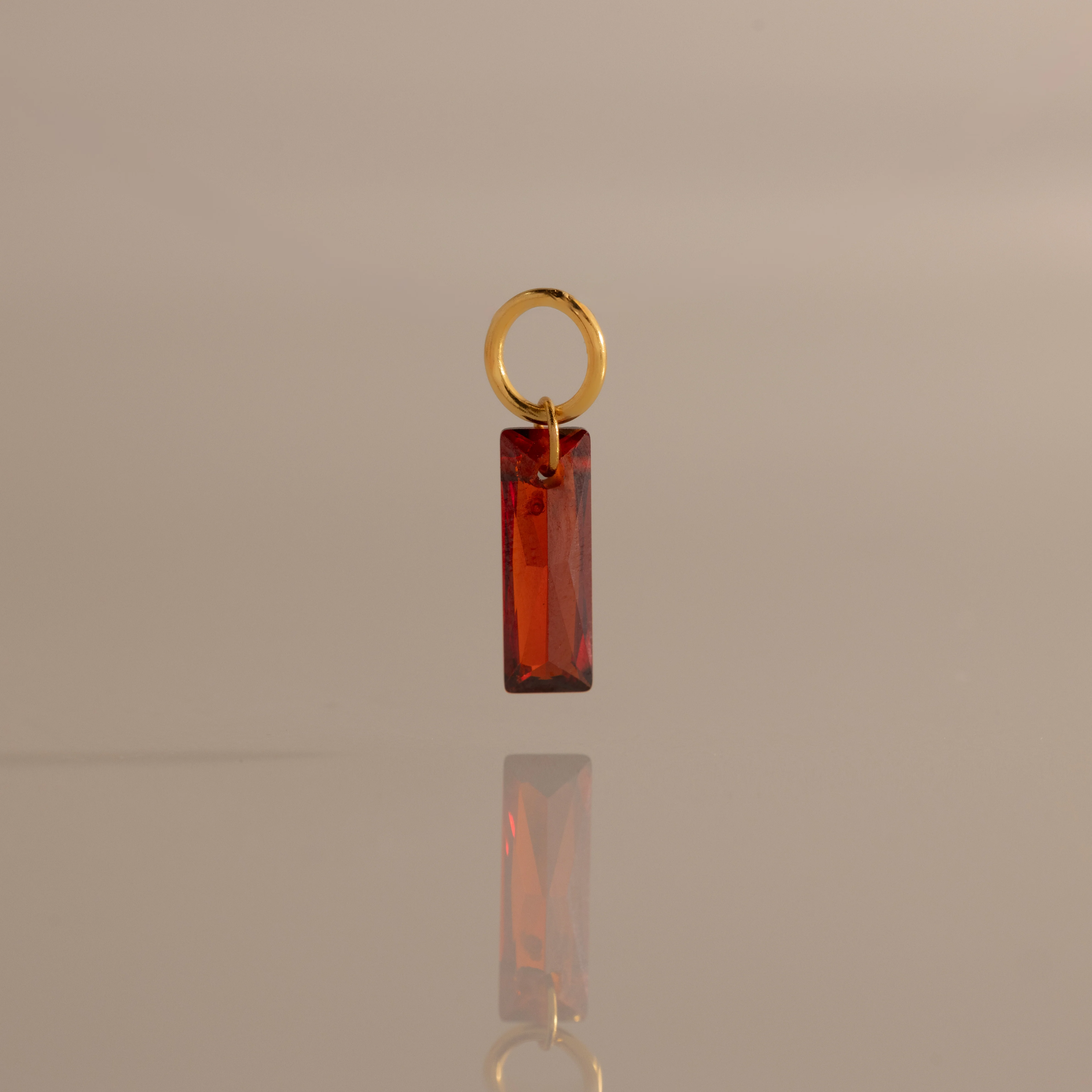 Skinny Baguette Garnet Charm