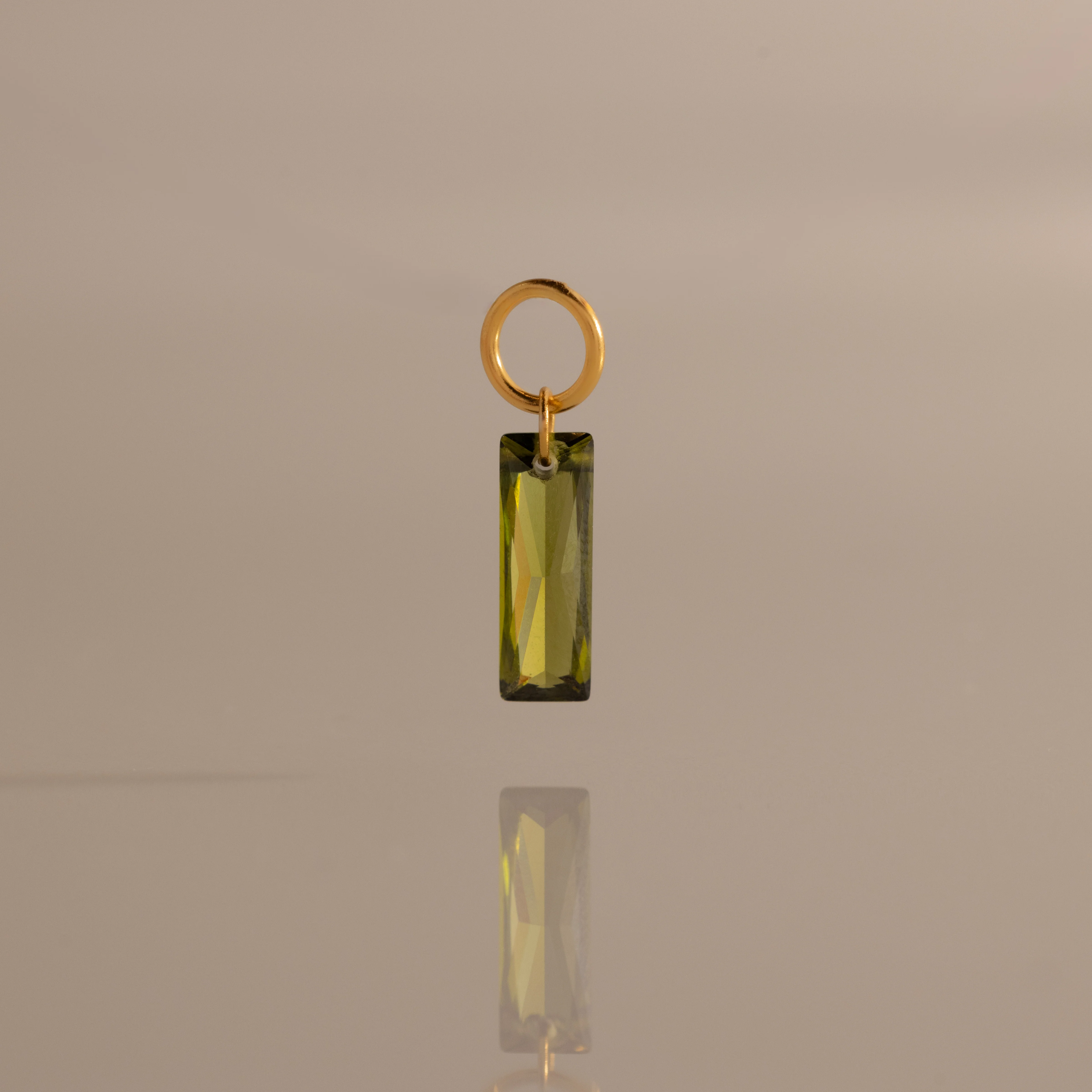 Skinny Baguette Peridot Charm