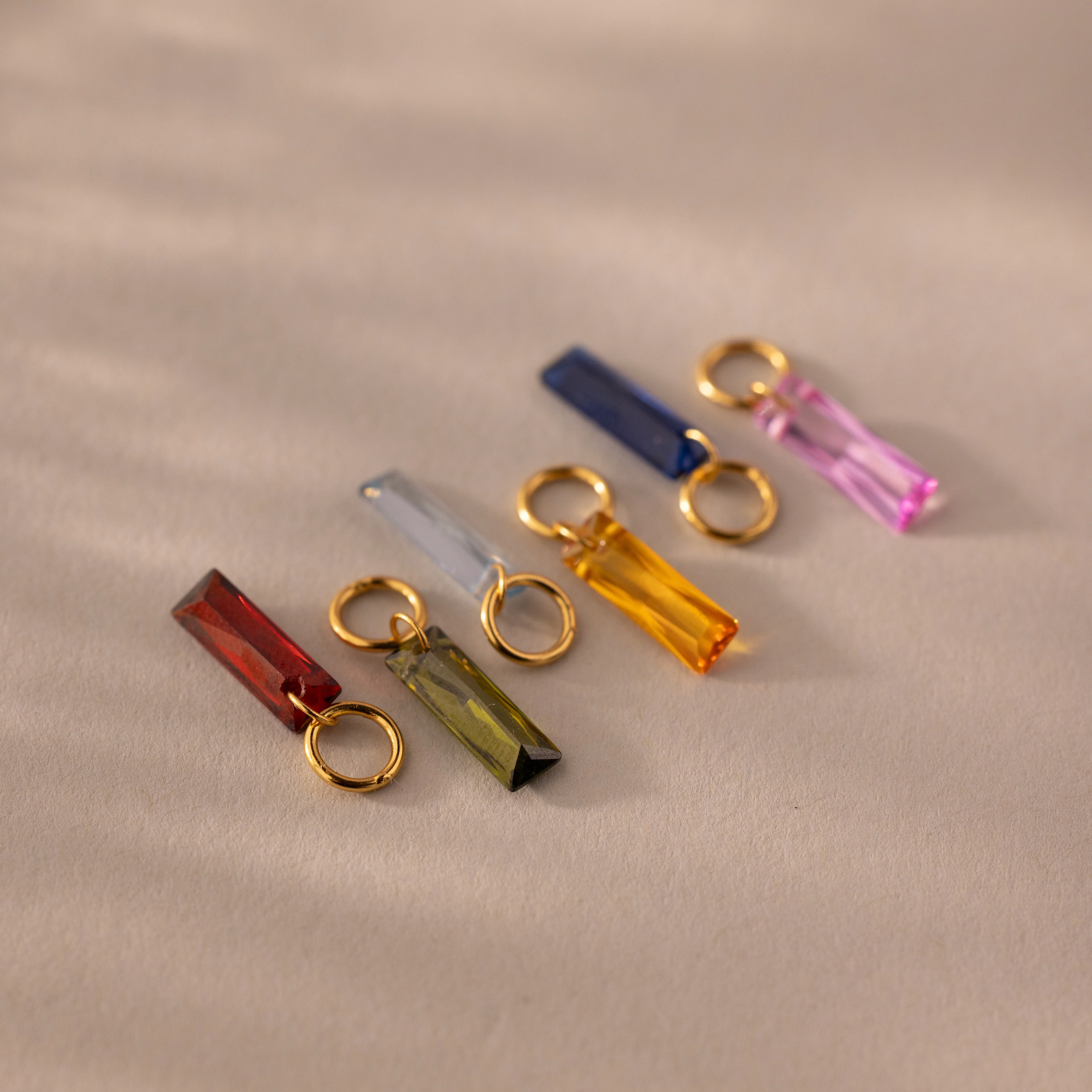 Skinny Baguette Garnet Charm - Image 3