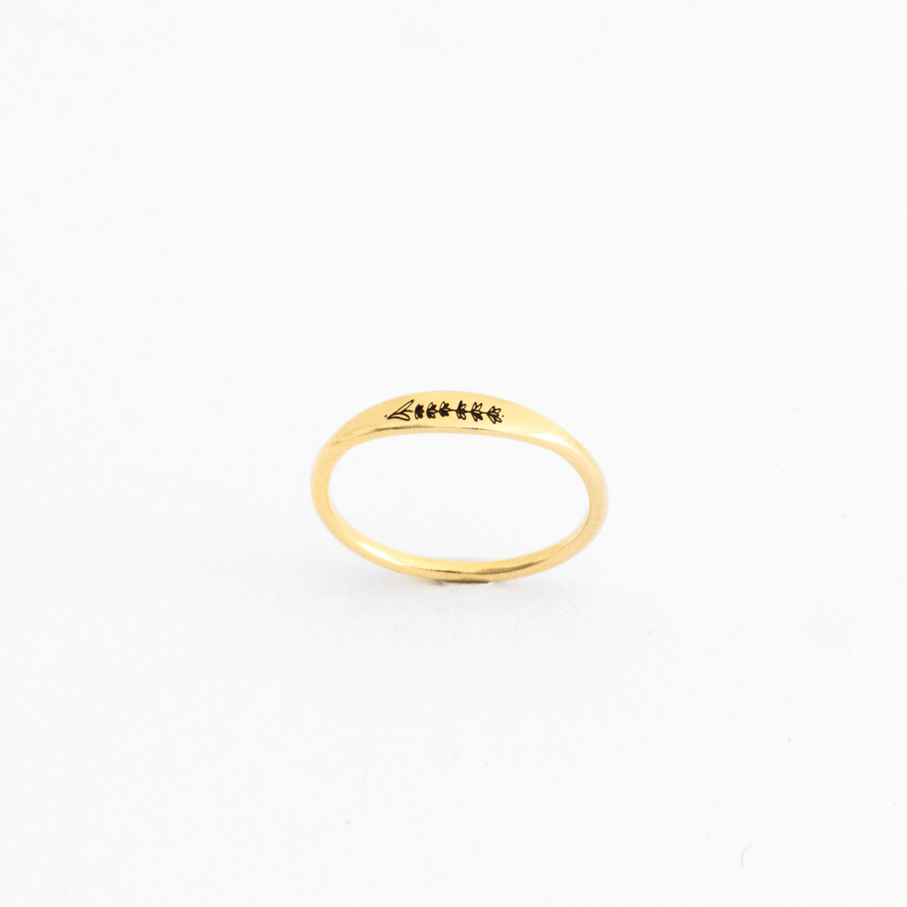 Skinny Birth Flower Ring in 18K Gold - Image 3