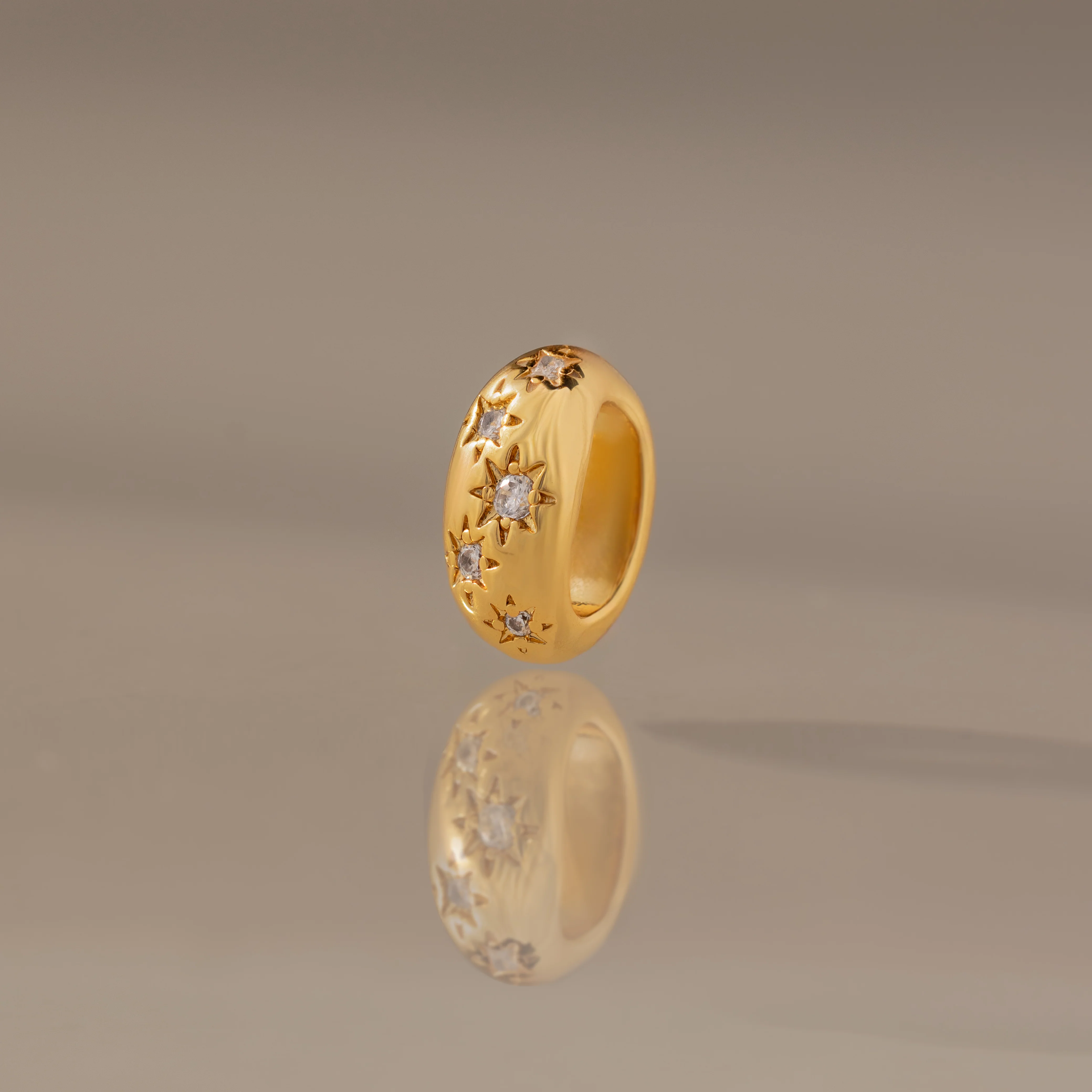 Sprinkle Diamond Dome Spacer Charm in 18K Gold