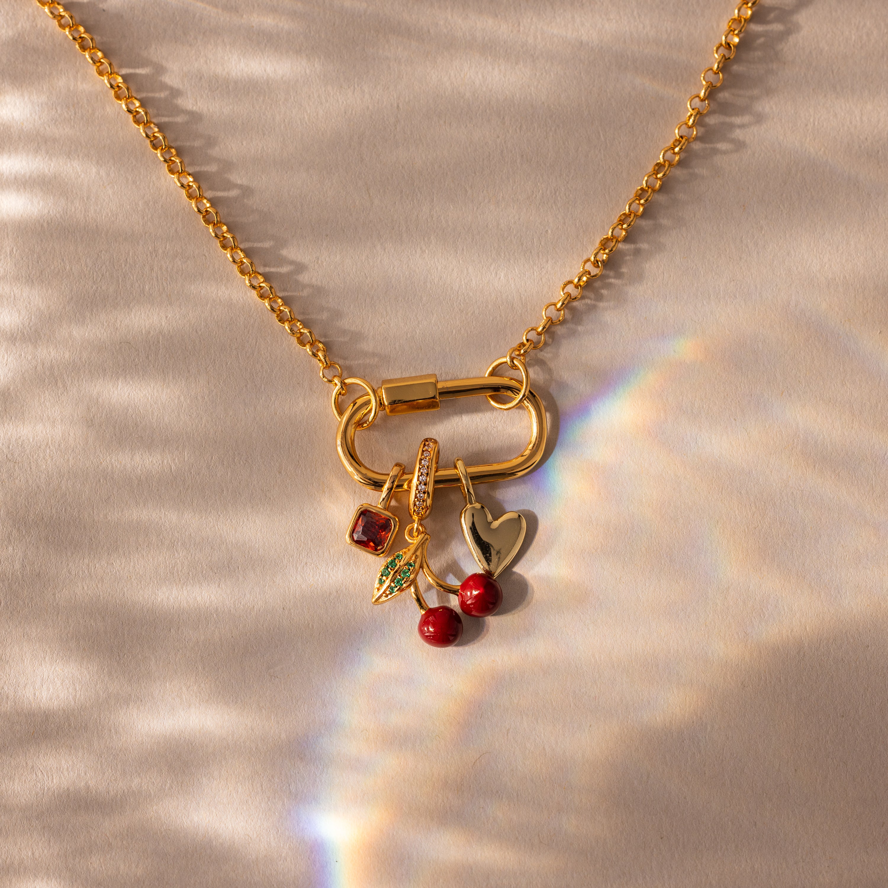 Square Bezel Ruby Charm - Image 3