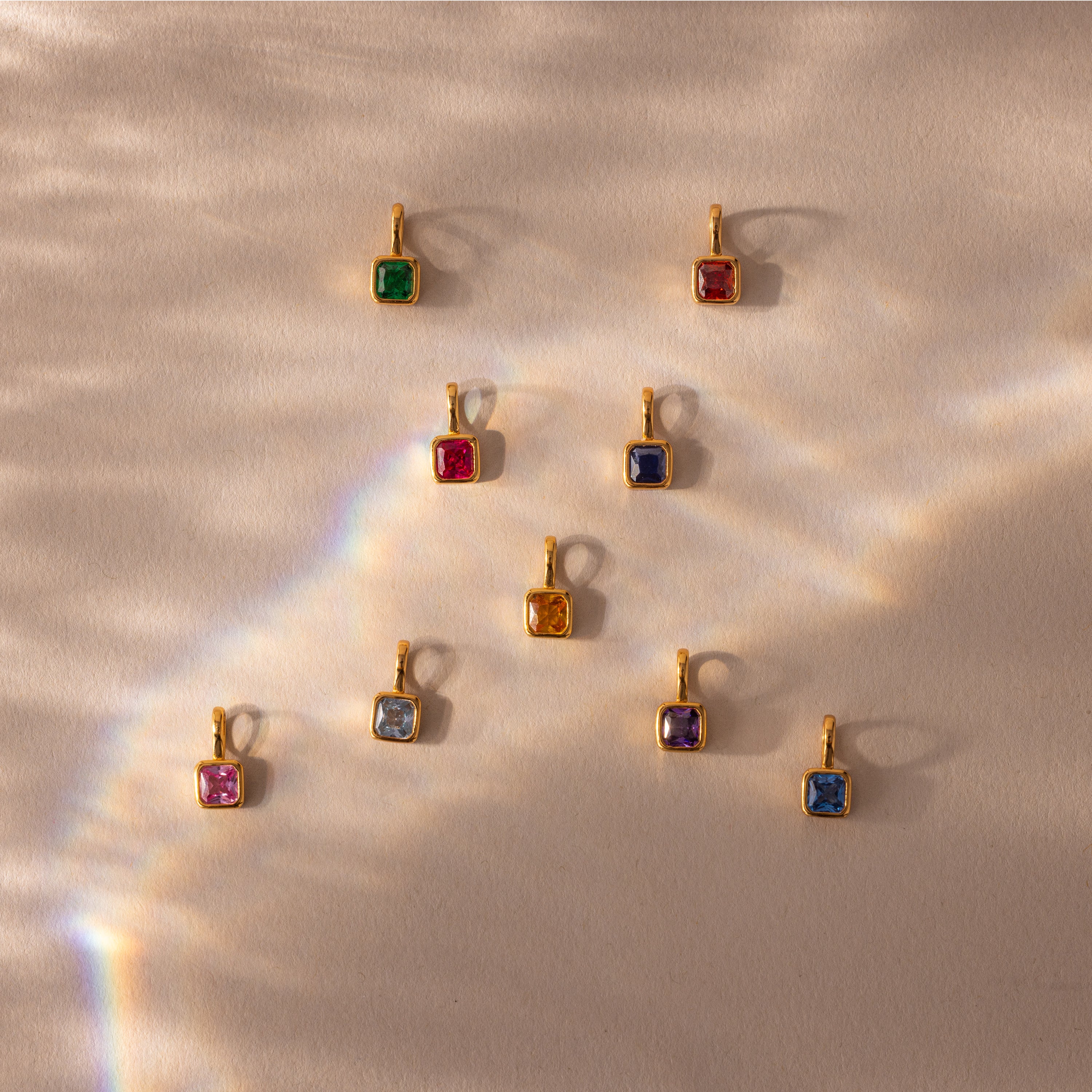 Square Bezel Ruby Charm - Image 5