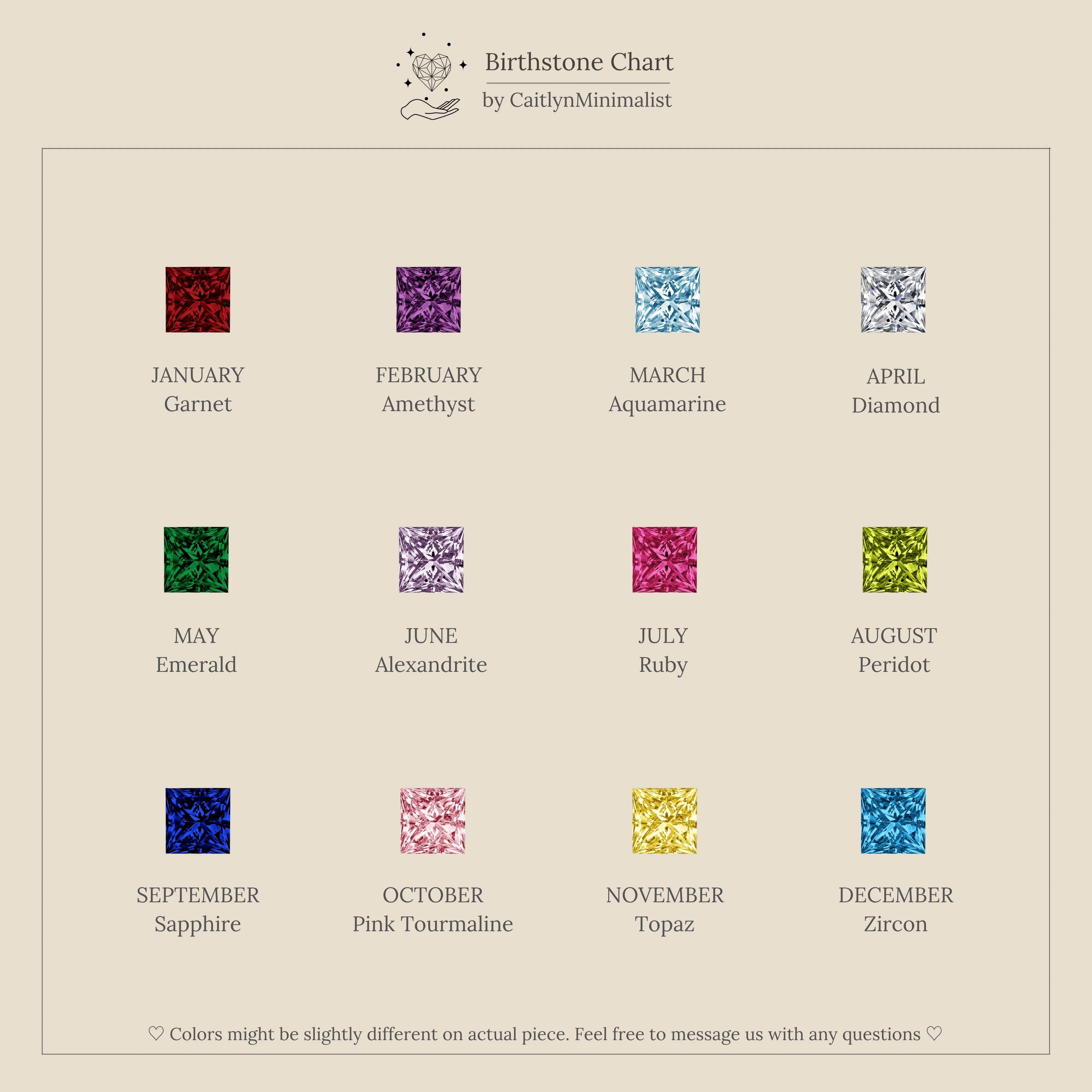 Square Bezel Ruby Charm - Image 6