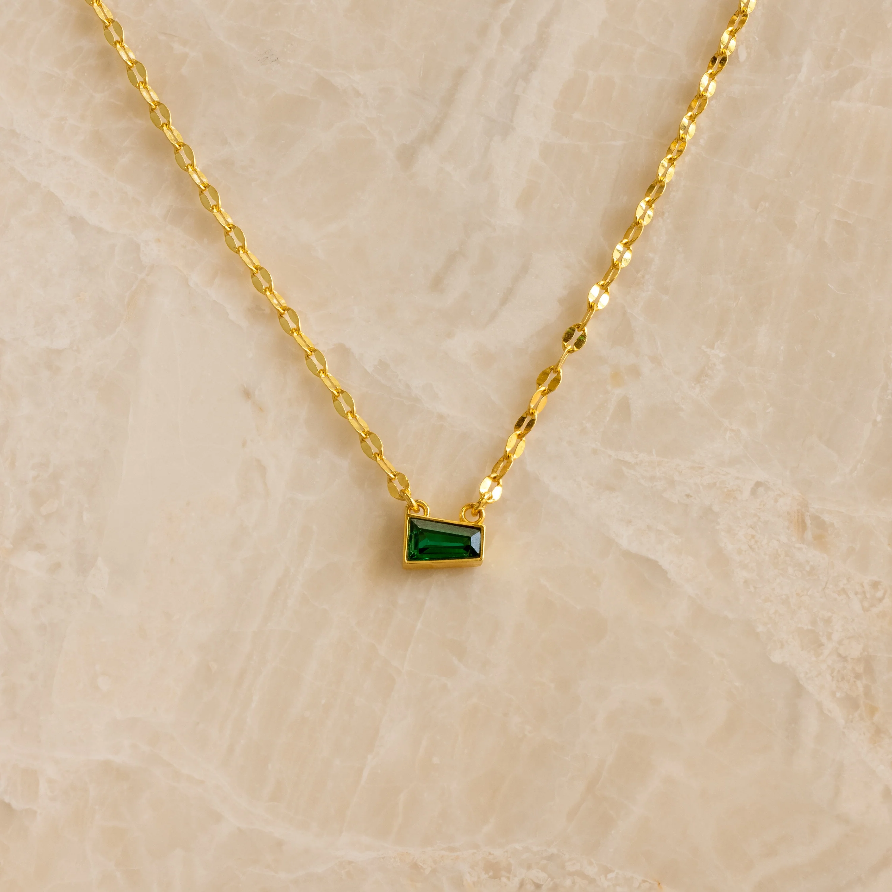 Tapered Baguette Birthstone Necklace - Image 5