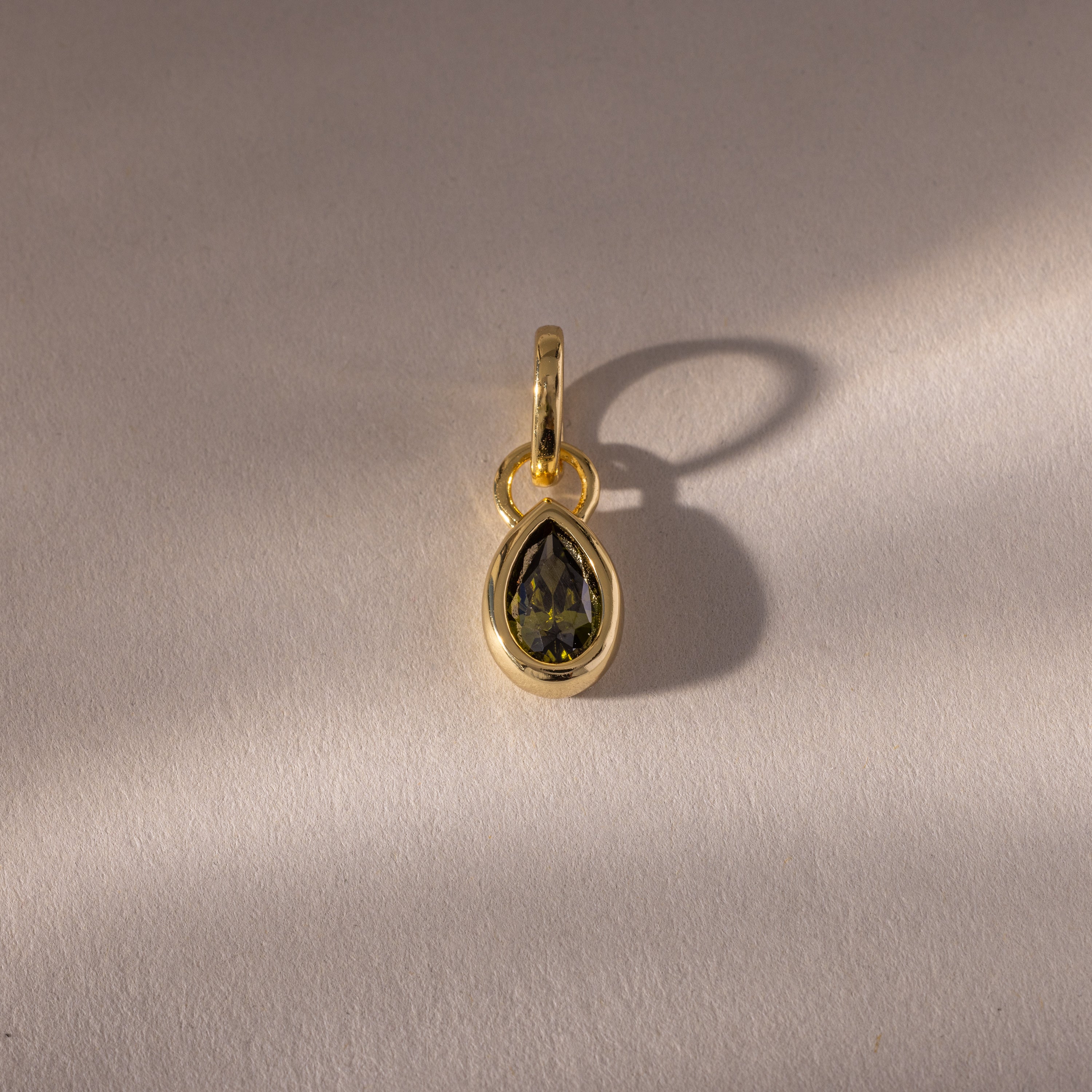 Teardrop Peridot Charm