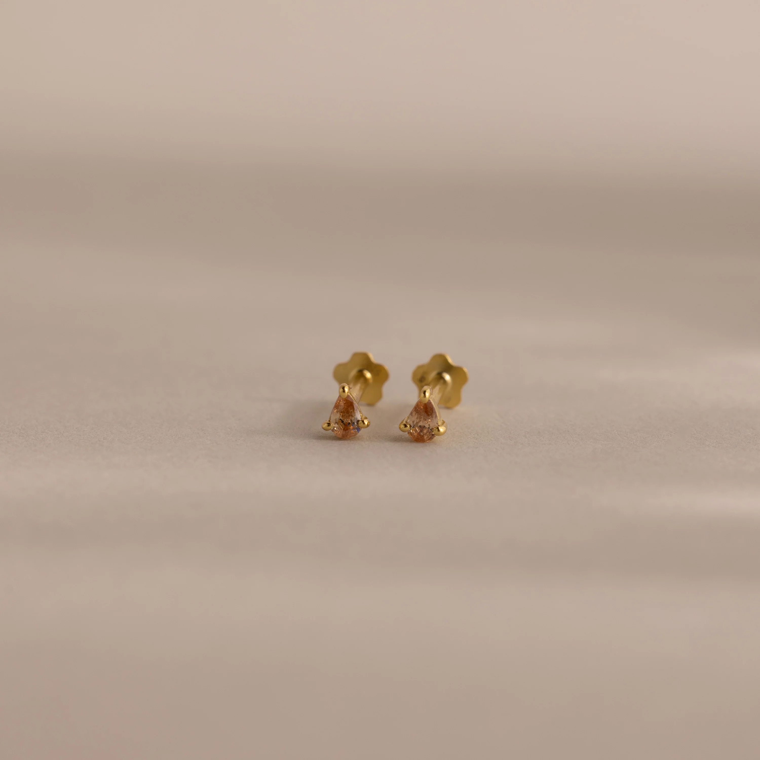 Teardrop Topaz Flatback Studs