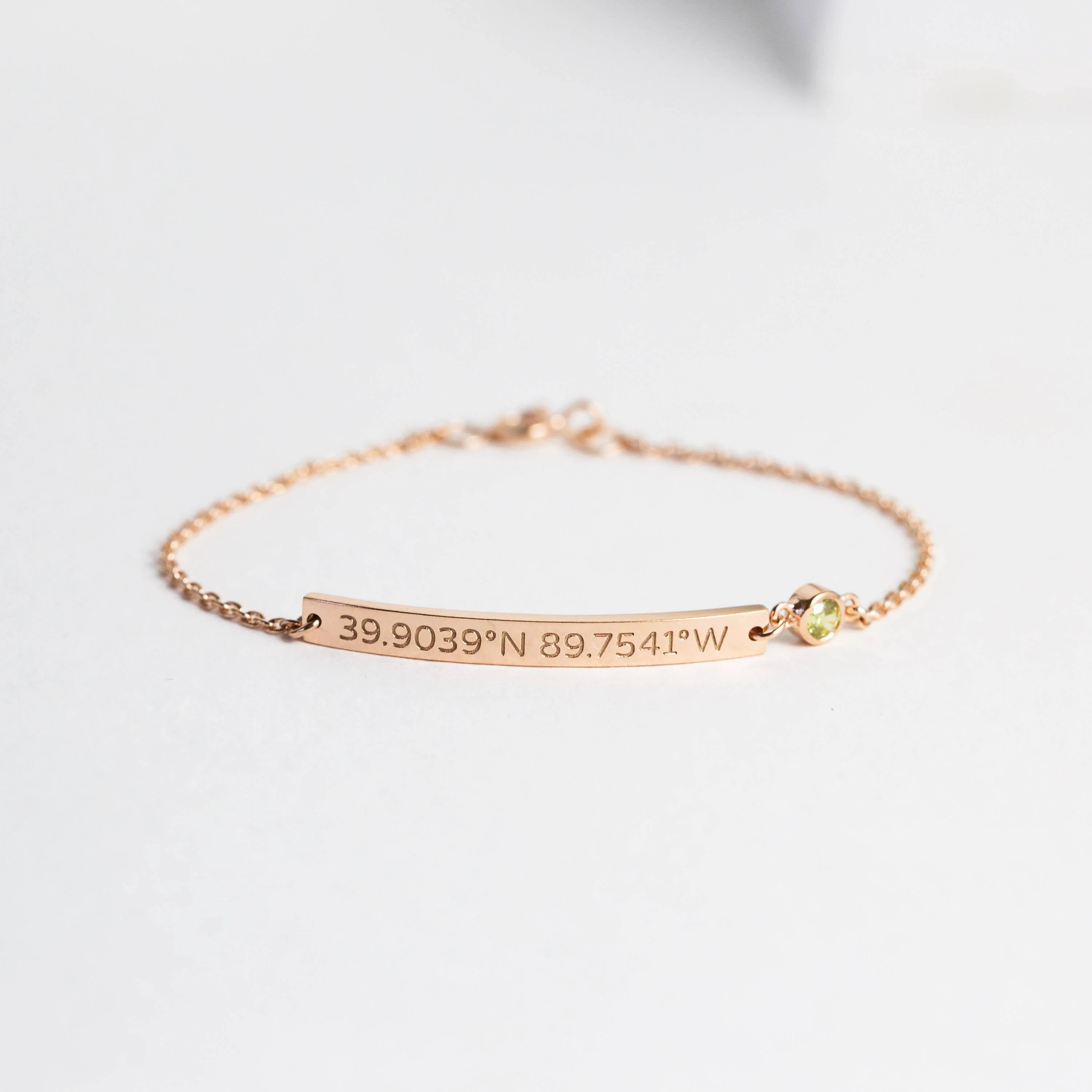 Thin Coordinates Bar Bracelet - Image 4