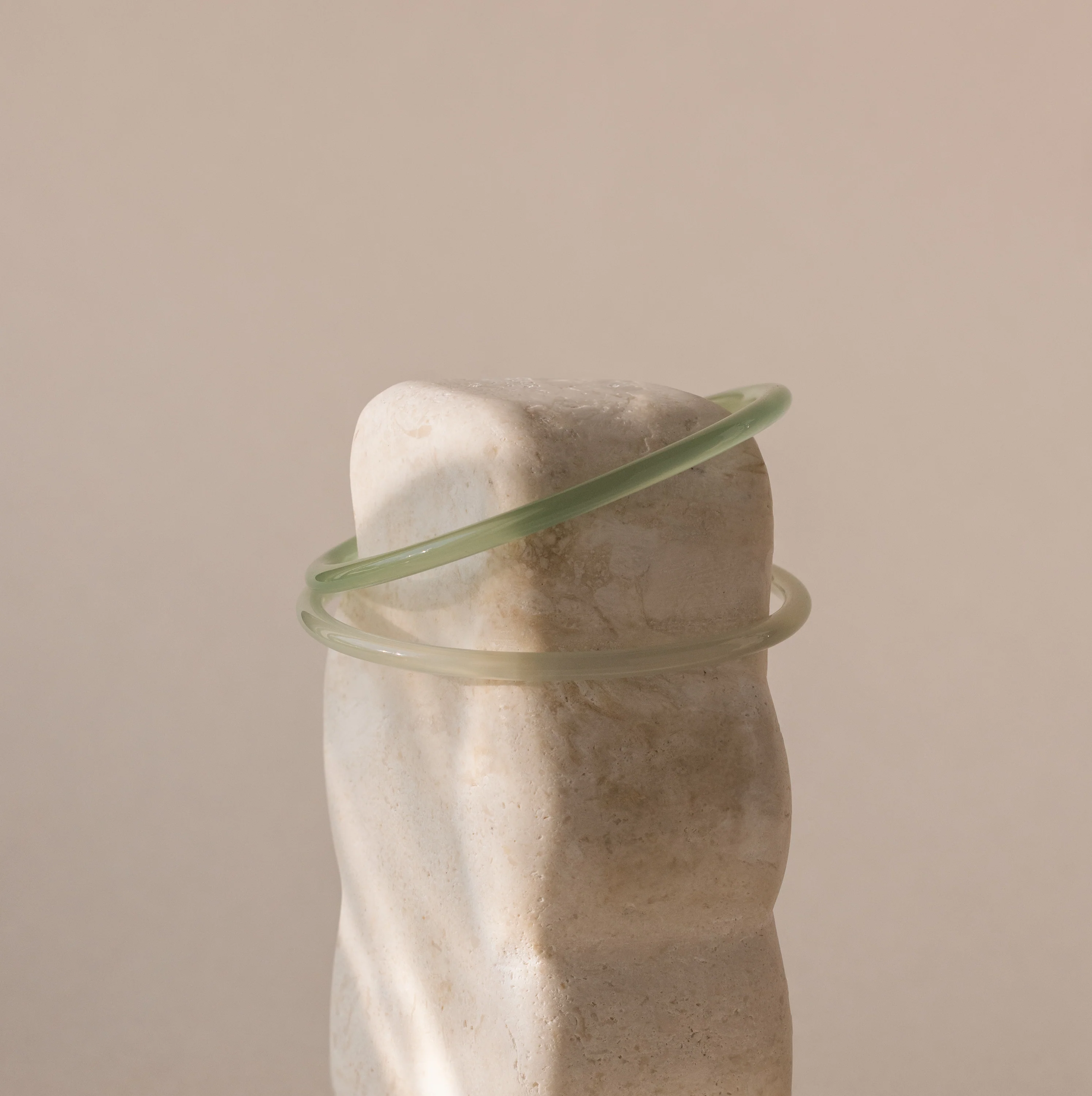 Thin Green Jade Bangle Set - Image 3
