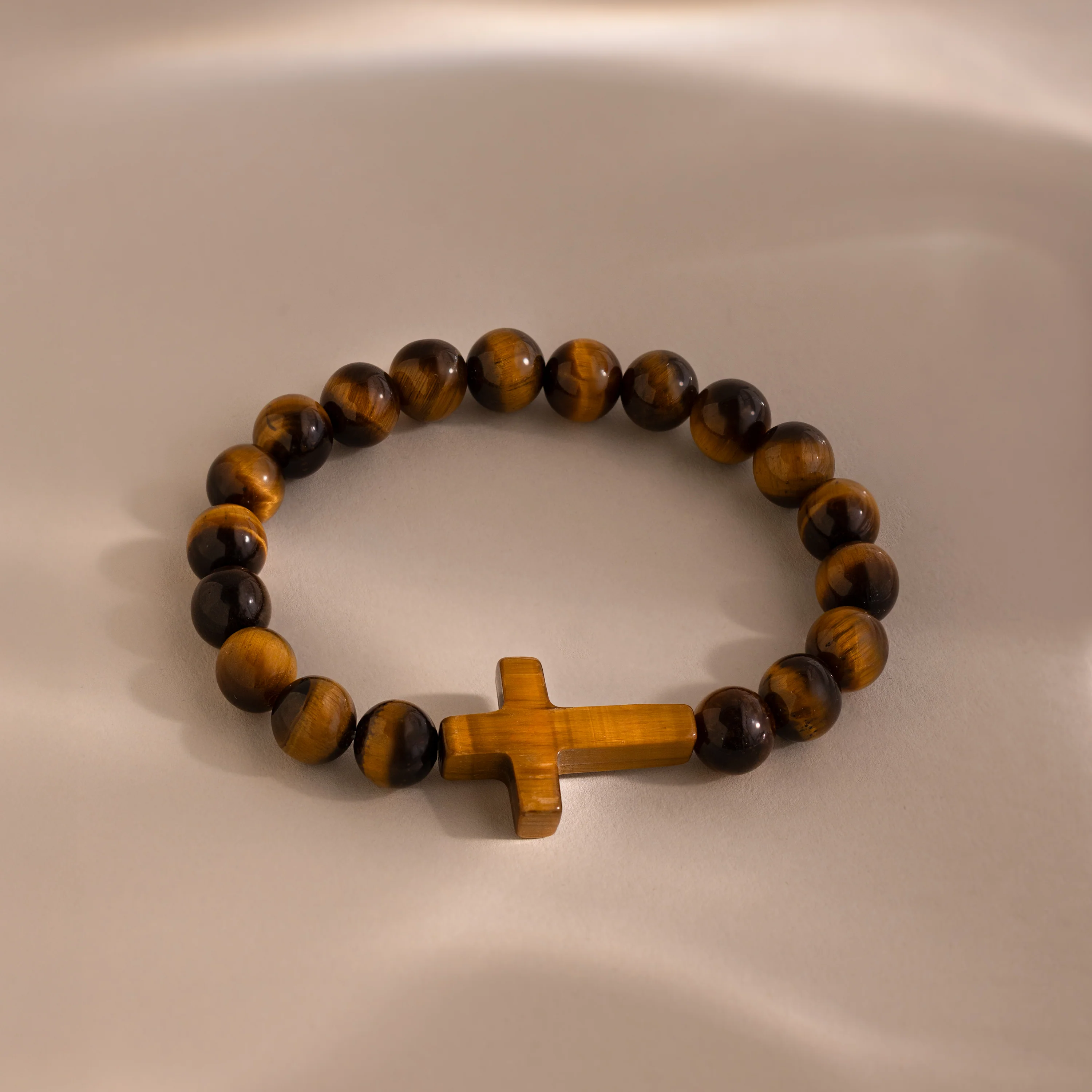 Tiger's Eye Cross Bracelet