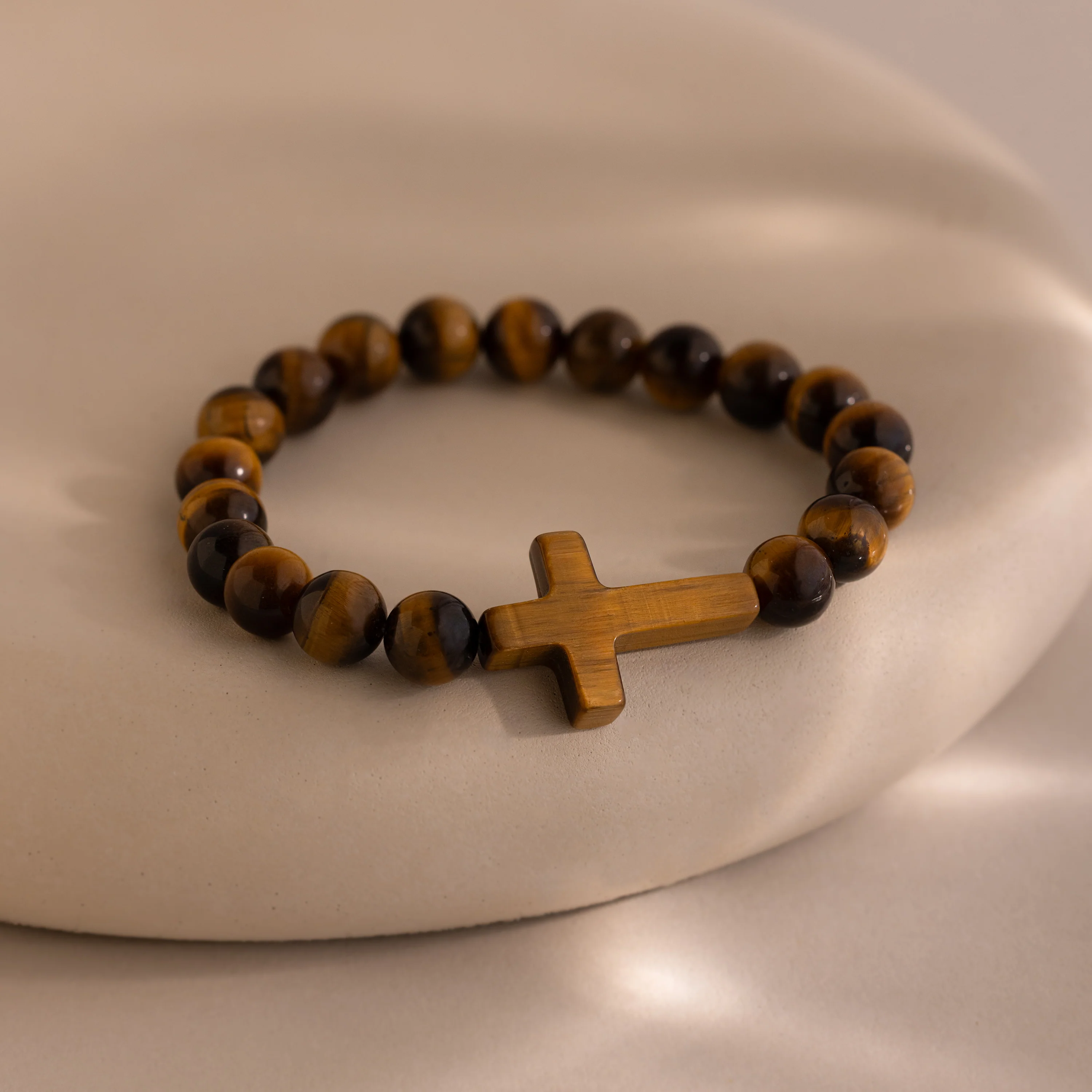 Tiger's Eye Cross Bracelet - Image 5