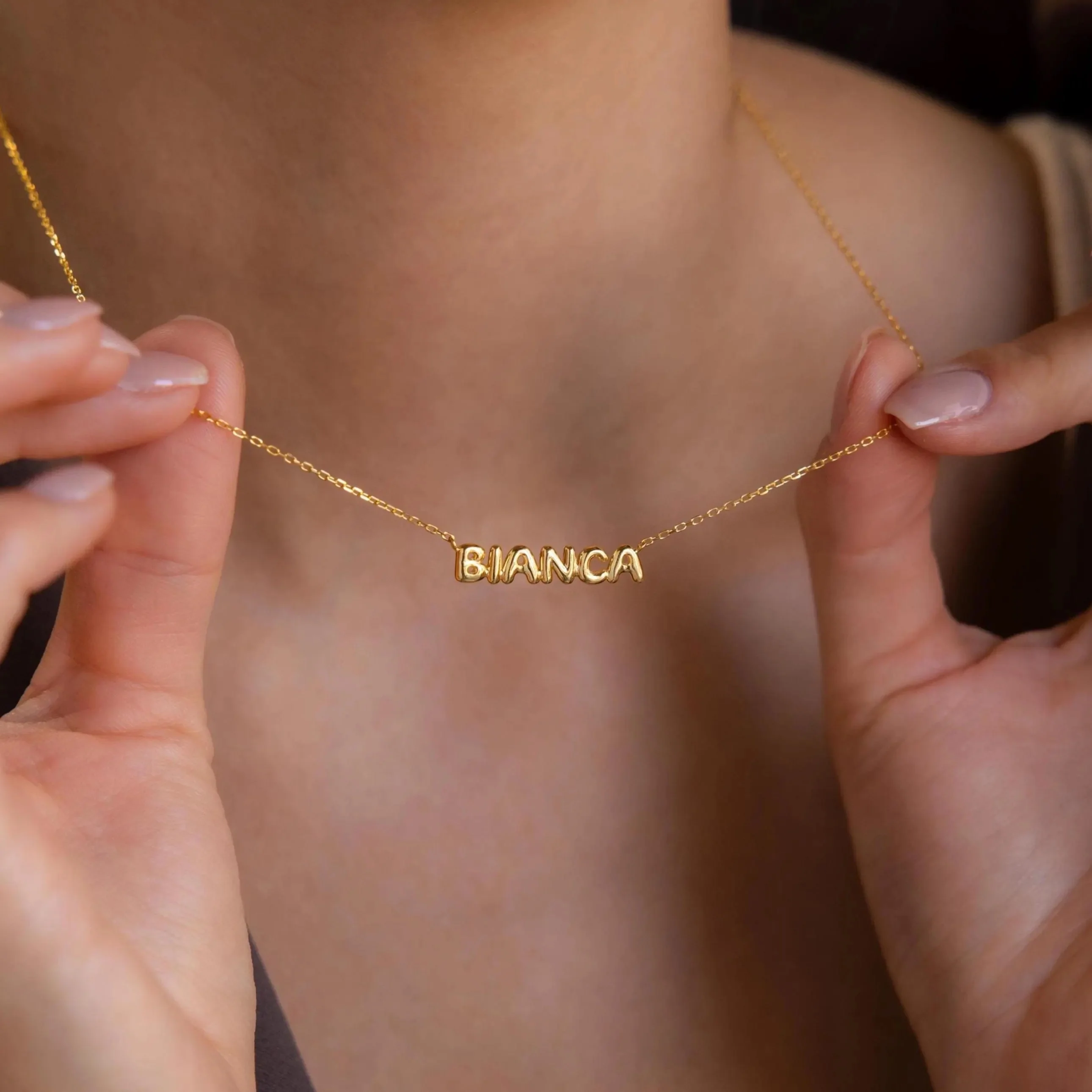 Tiny Bubble Name Necklace - Image 3