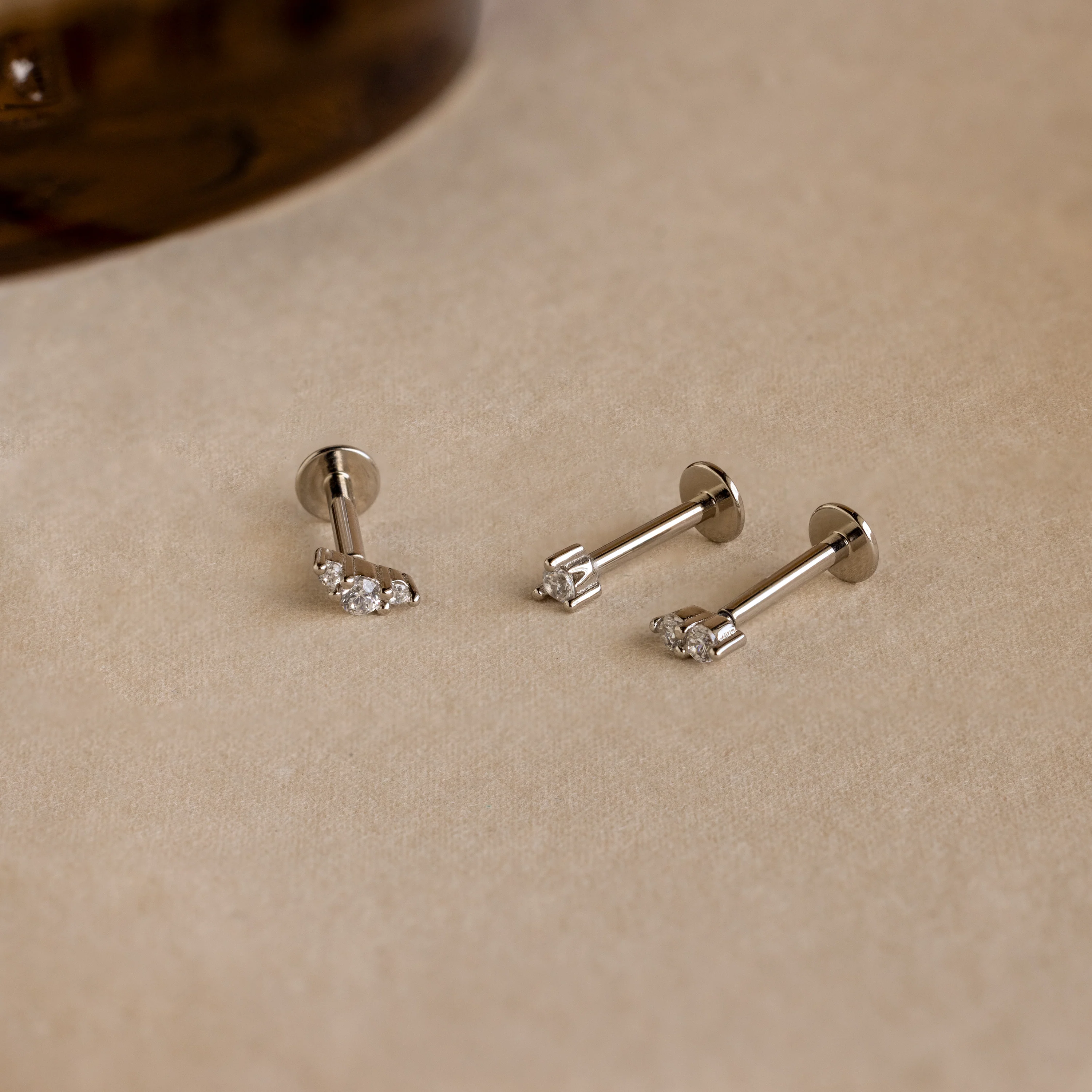 Tiny Diamond Flatback Studs Set - Image 2