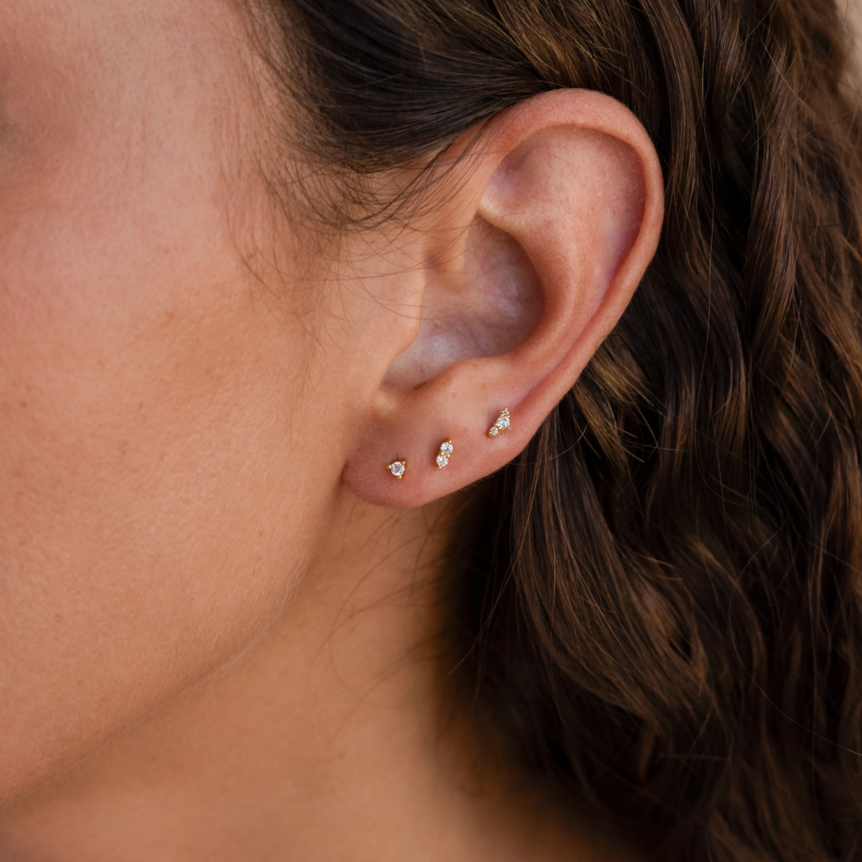 Tiny Diamond Flatback Studs Set - Image 3