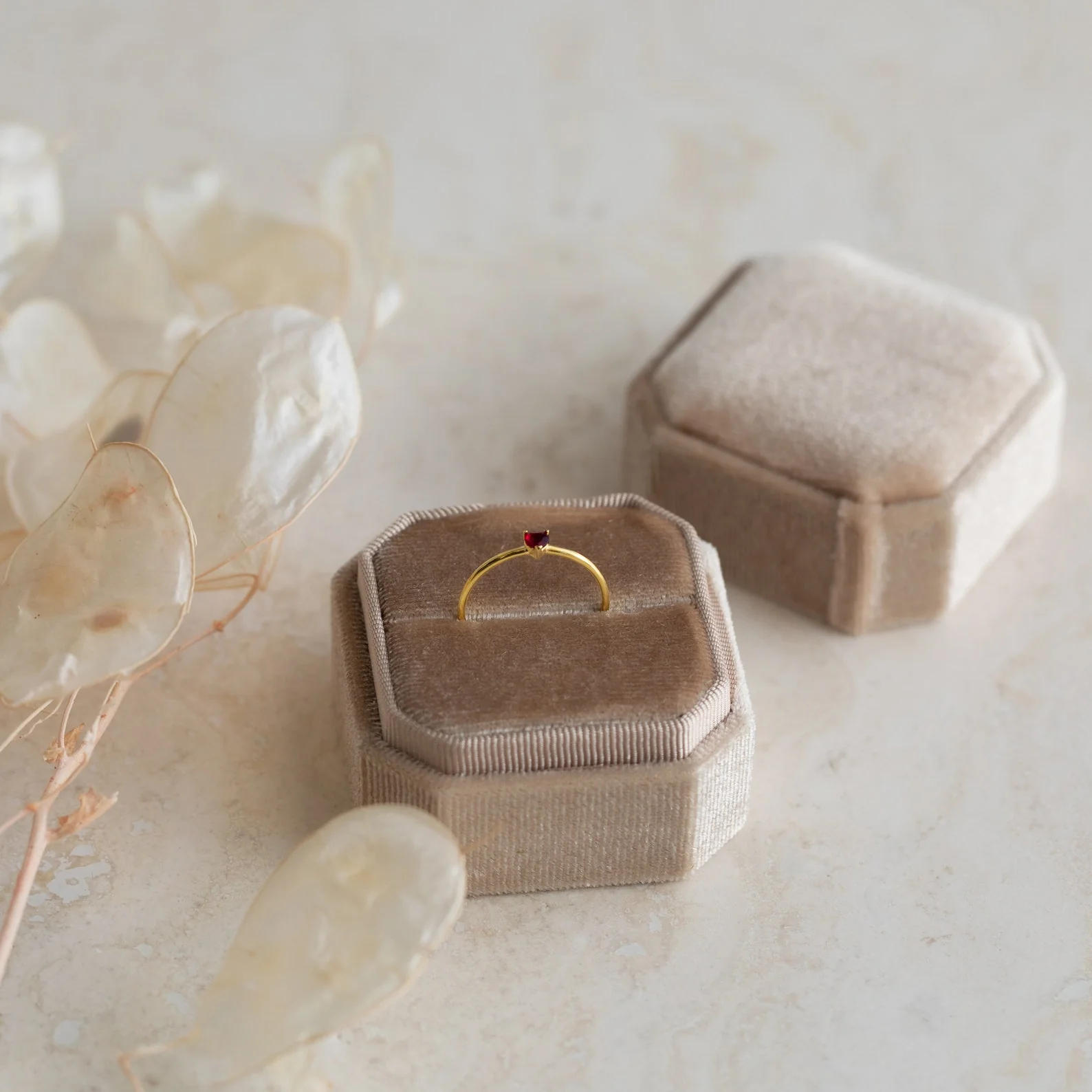 Tiny Heart Birthstone Ring - Image 7