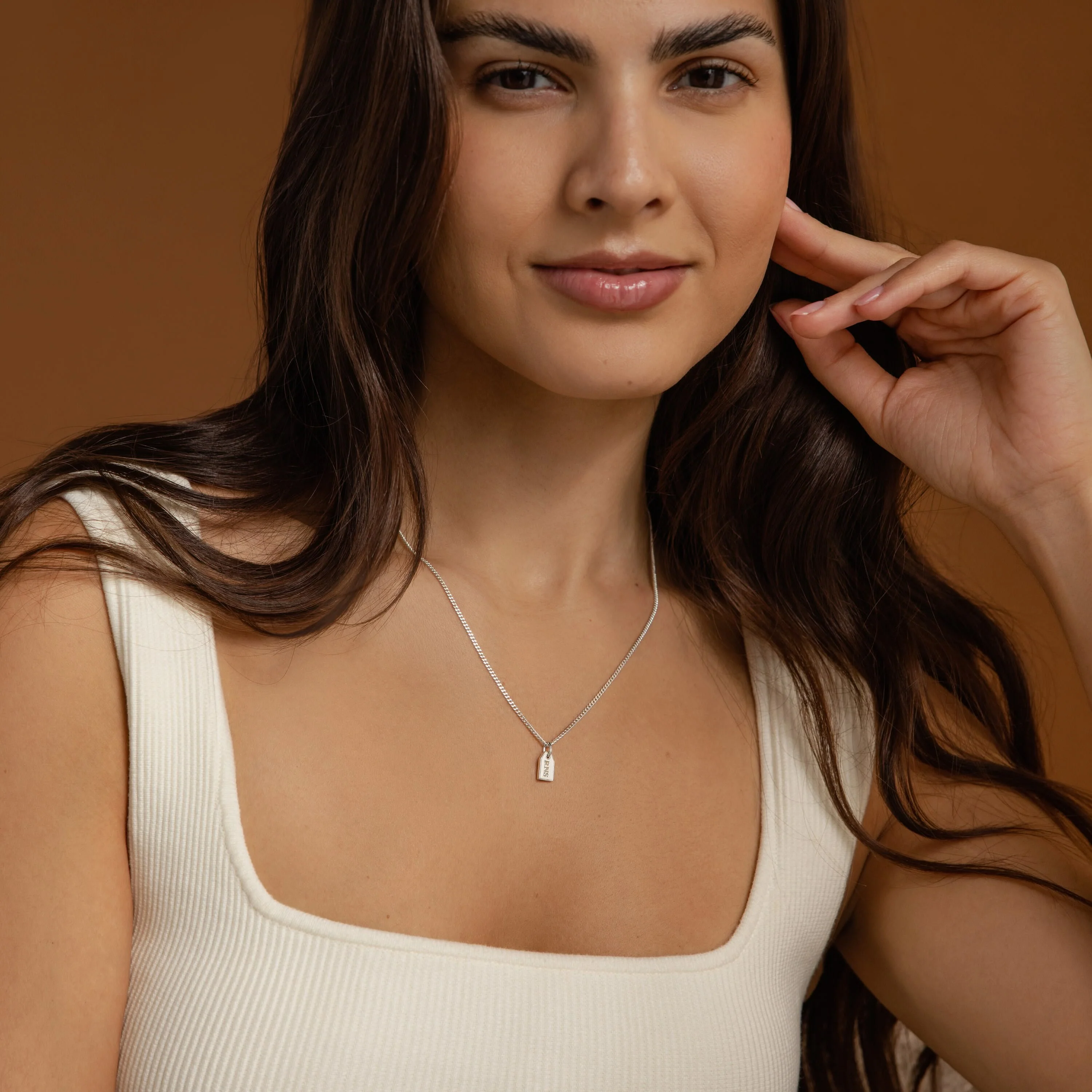 Tiny Initial Tag Necklace - Image 4