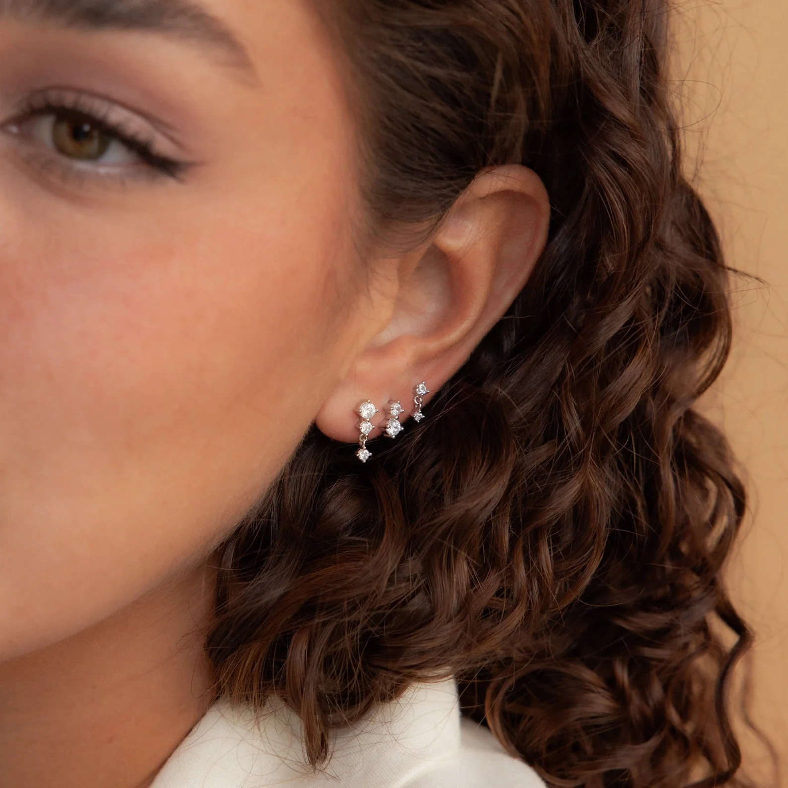 Triple Diamond Studs Set - Image 4