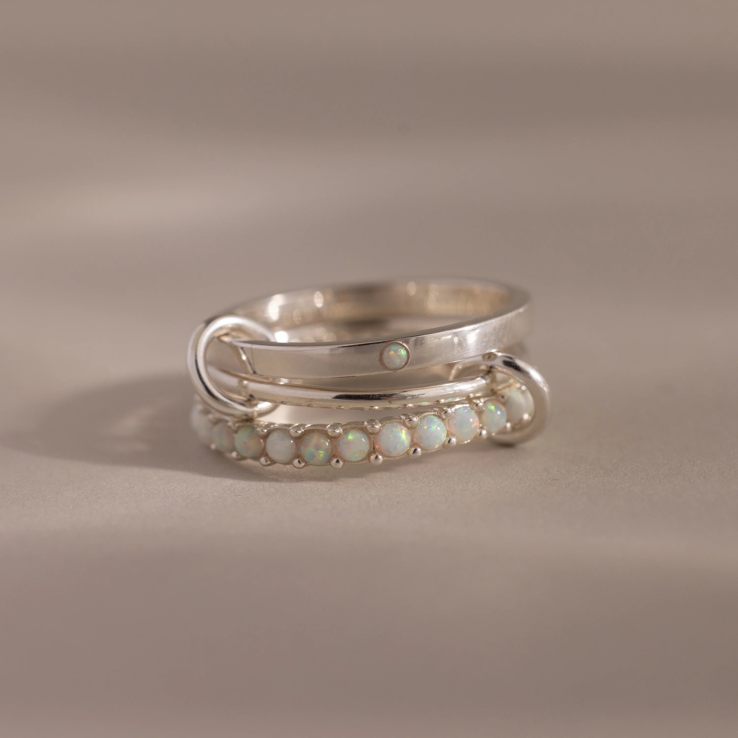 Triple Linked Aquamarine Ring Set - Image 3