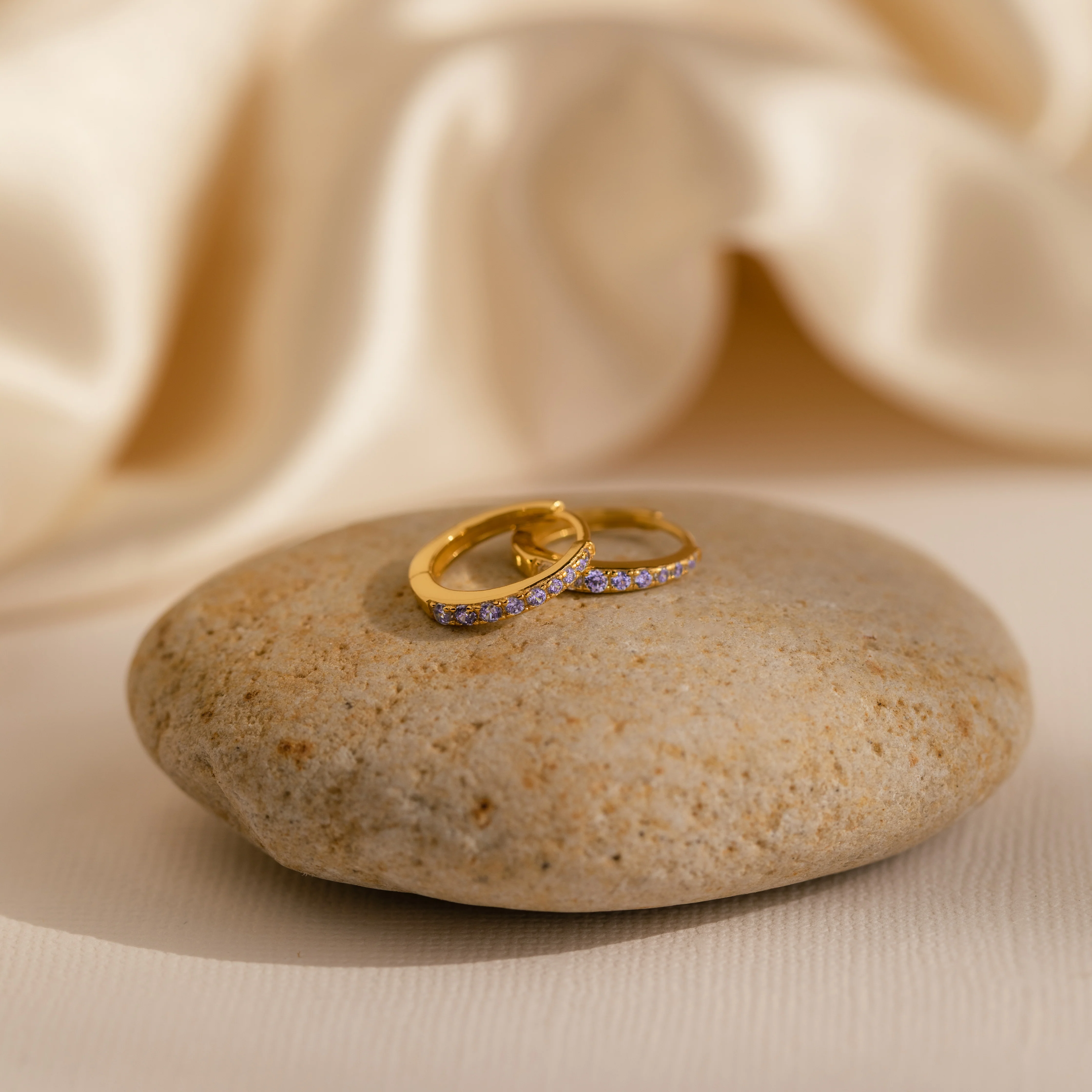 Vera Pave Alexandrite Huggies
