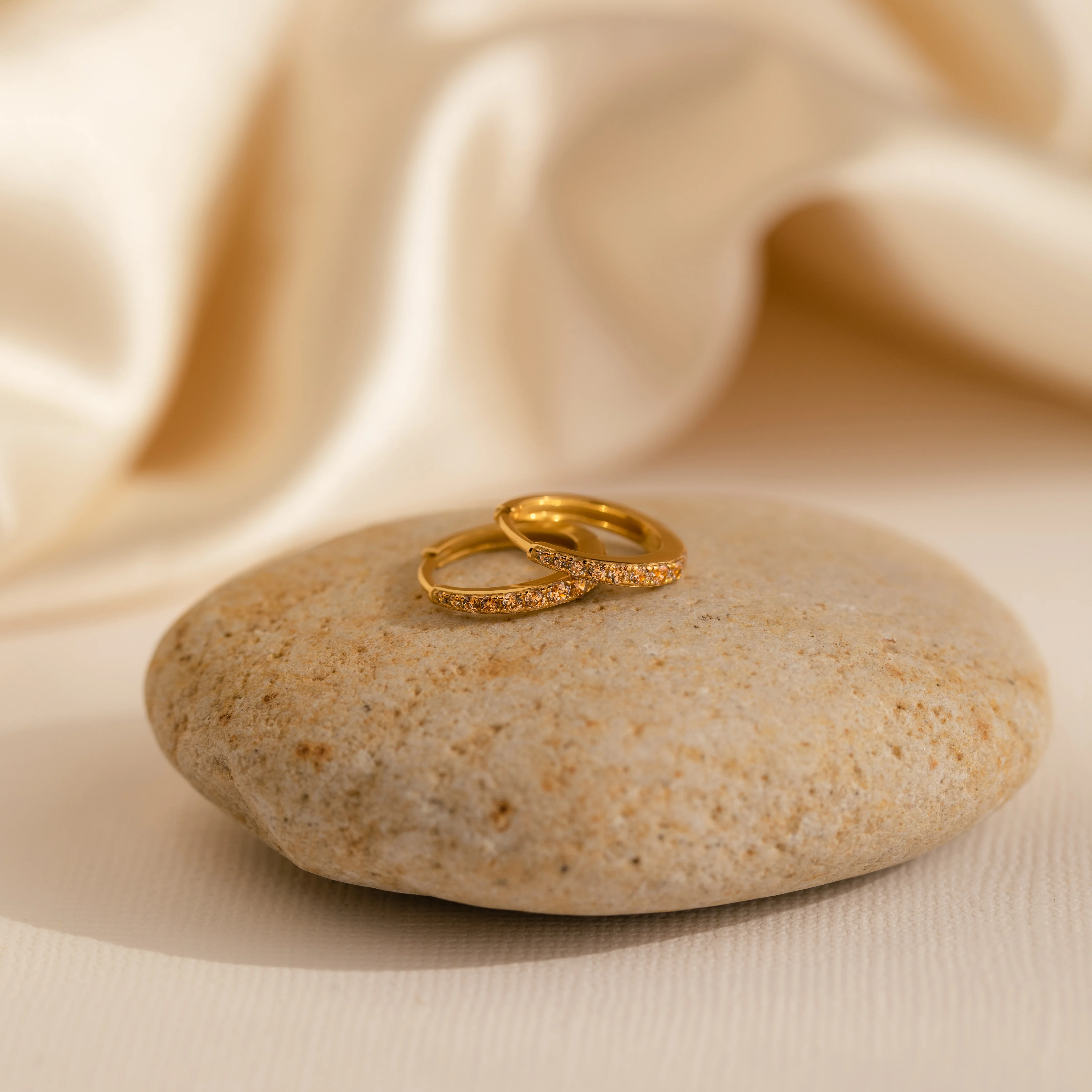 Vera Pave Topaz Huggies