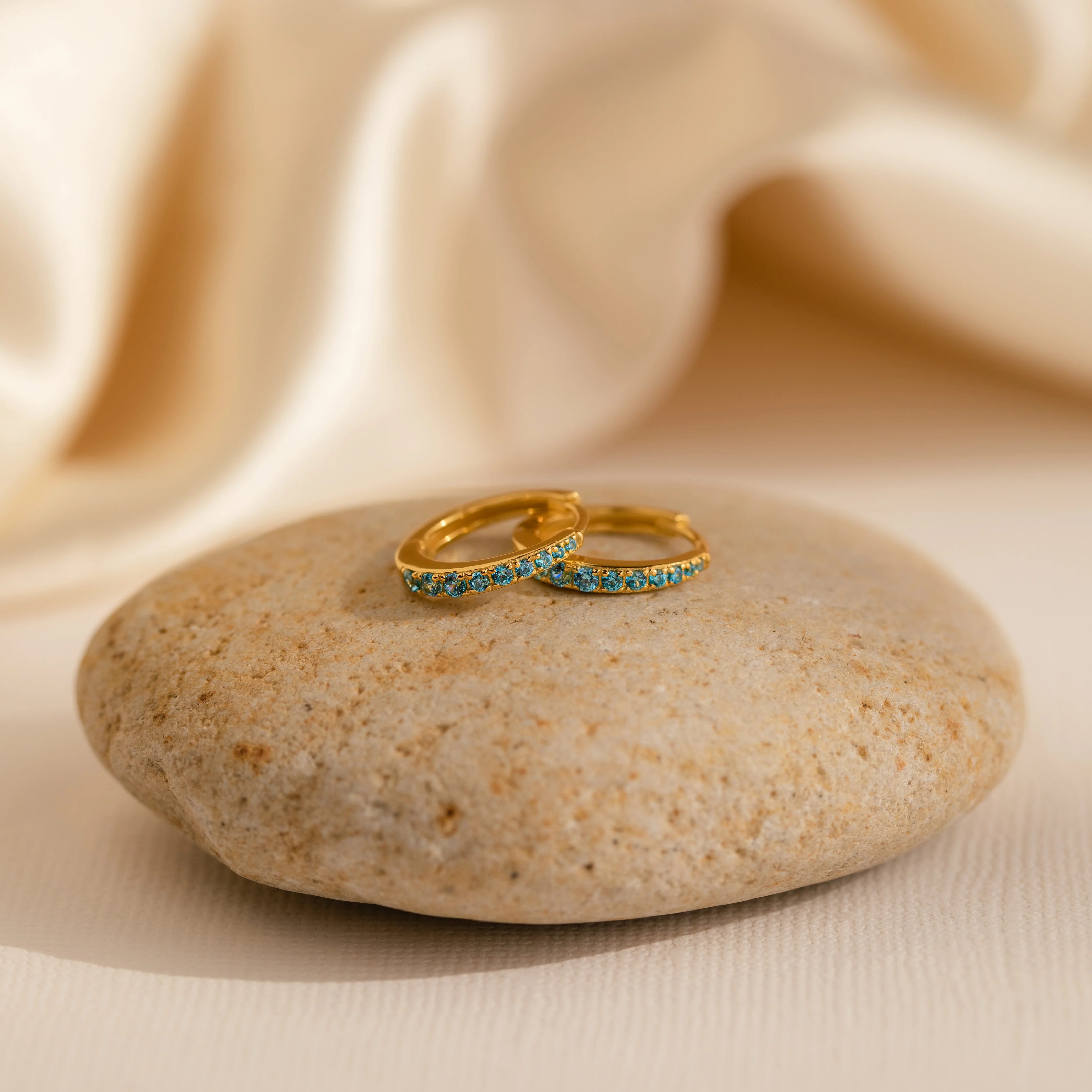 Vera Pave Blue Zircon Huggies