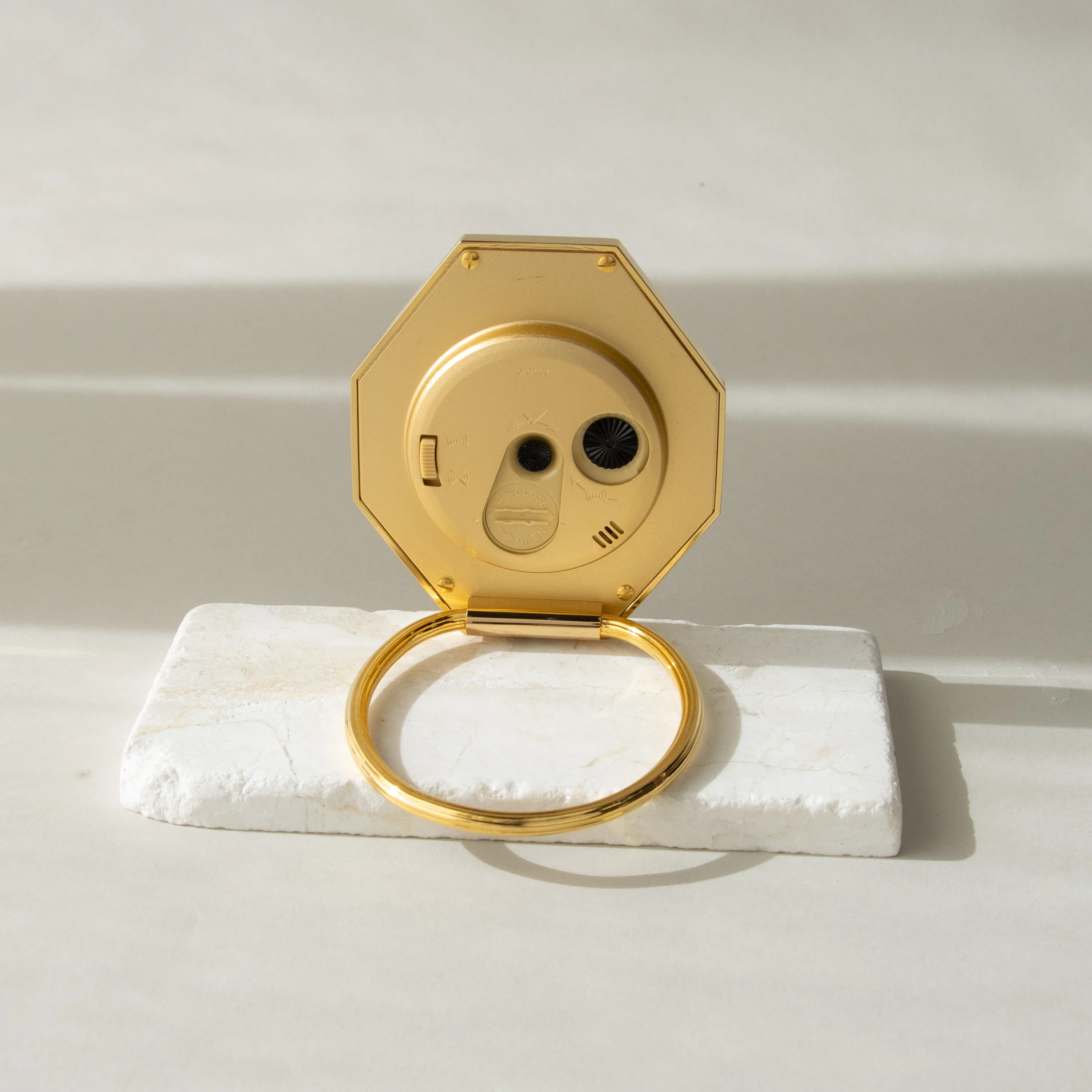 Vintage Seiko Octagonal Gold Desk Clock - Image 4